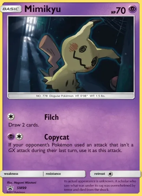 Carte Pokémon Mimiqui SM99, extension Promo SM