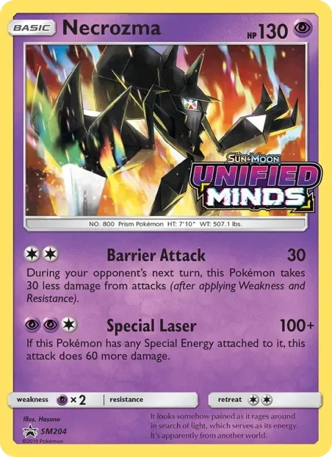 Carte Pokémon Necrozma SM204, extension Promo SM