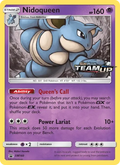 Carte Pokémon Nidoqueen SM160, extension Promo SM
