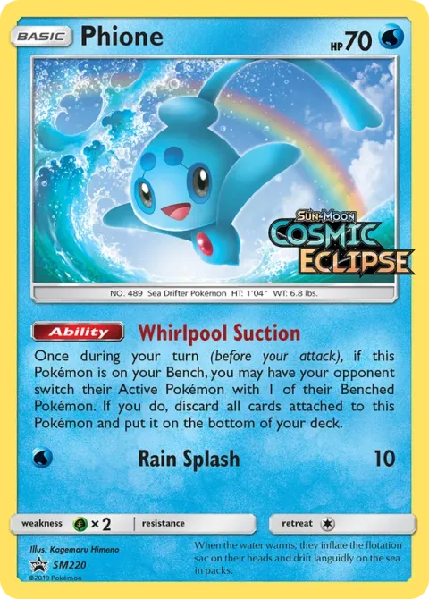 Carte Pokémon Phione SM220, extension Promo SM