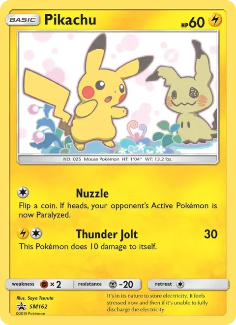 Carte Pokémon Pikachu SM162, extension Promo SM