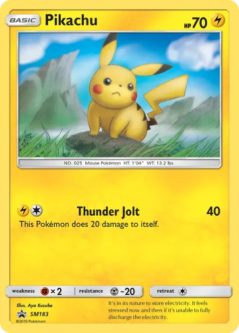 Carte Pokémon Pikachu SM183, extension Promo SM