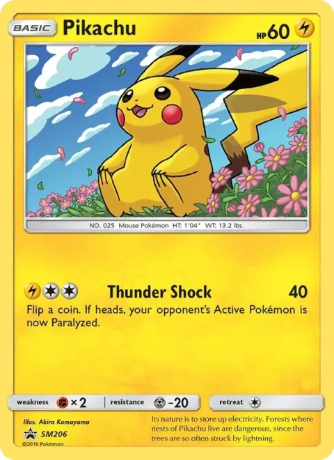 Carte Pokémon Pikachu SM206, extension Promo SM