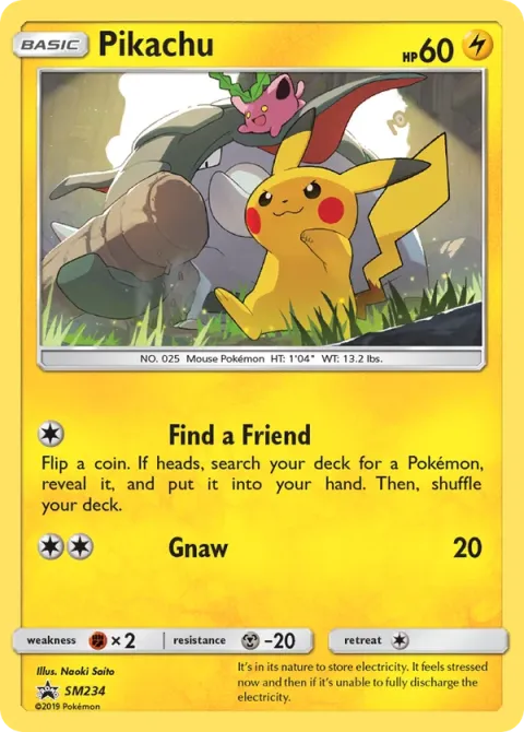 Carte Pokémon Pikachu SM234, extension Promo SM