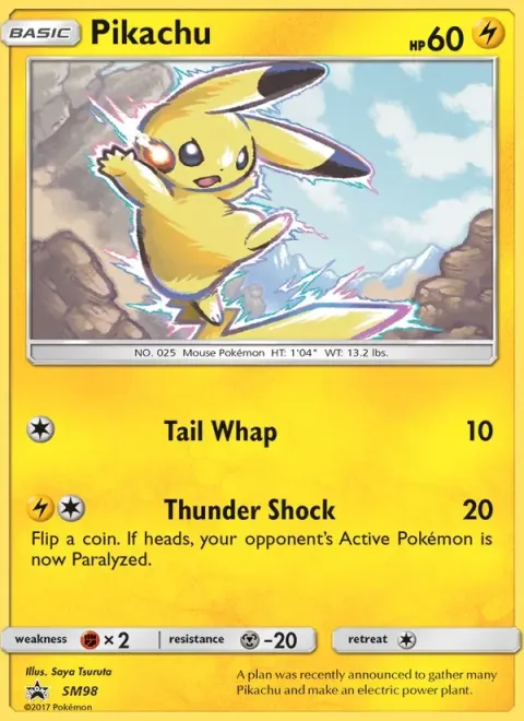 Carte Pokémon Pikachu SM98, extension Promo SM