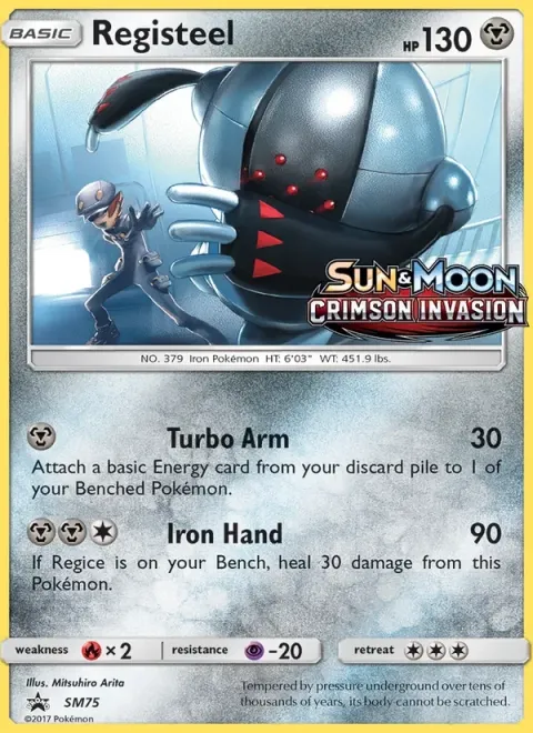 Carte Pokémon Registeel SM75, extension Promo SM