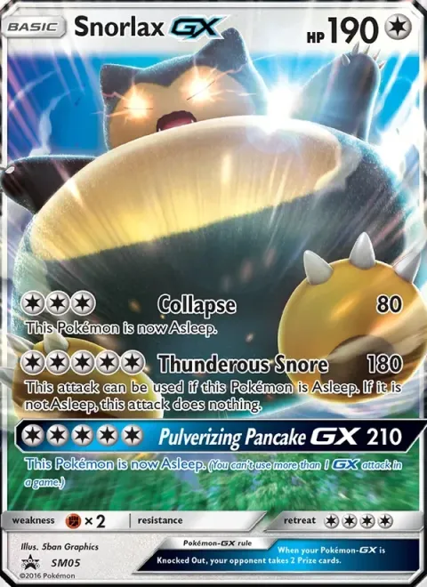 Carte Pokémon Ronflex GX SM05, extension Promo SM