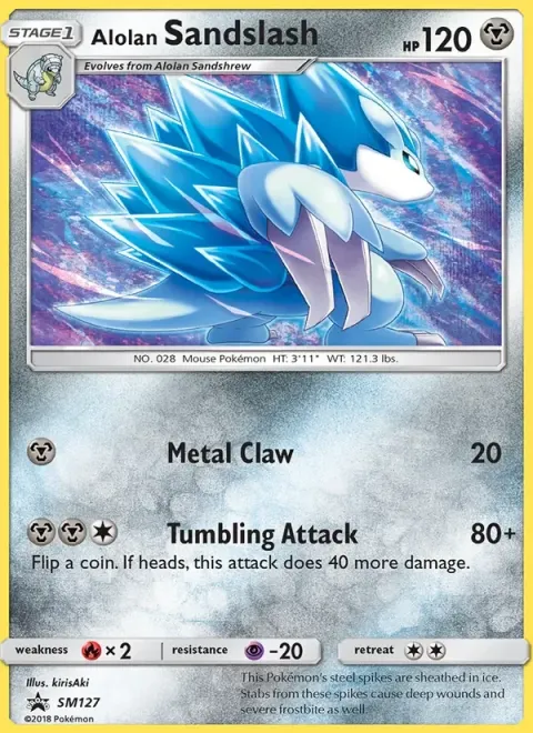Carte Pokémon Sablaireau d’Alola SM127, extension Promo SM