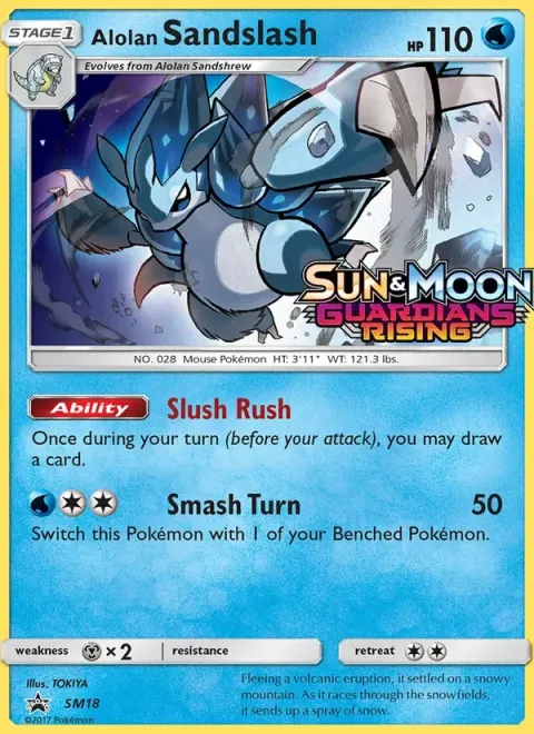 Carte Pokémon Sablaireau d’Alola SM18, extension Promo SM