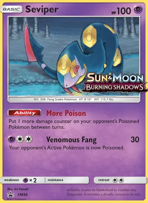Carte Pokémon Séviper SM46, extension Promo SM