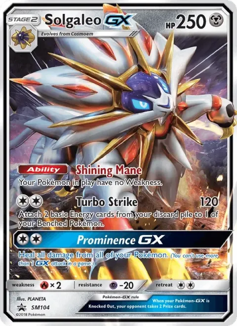 Carte Pokémon Solgaleo GX SM104, extension Promo SM