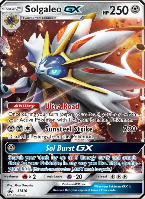 Carte Pokémon Solgaleo GX SM16, extension Promo SM