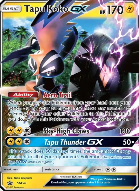 Carte Pokémon Tokorico GX SM50, extension Promo SM