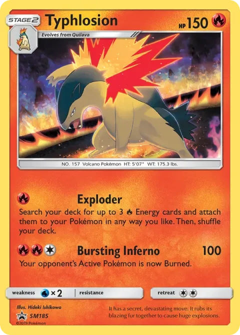 Carte Pokémon Typhlosion SM185, extension Promo SM