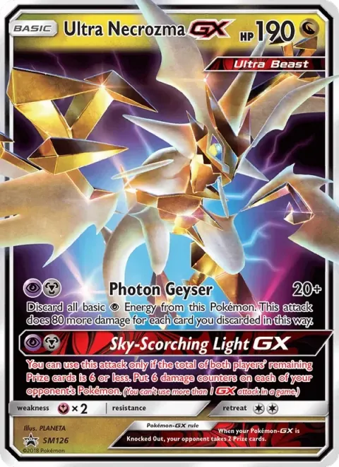 Carte Pokémon Ultra-Necrozma GX SM126, extension Promo SM
