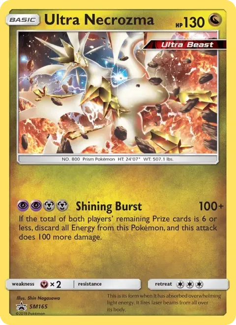 Carte Pokémon Ultra-Necrozma SM165, extension Promo SM