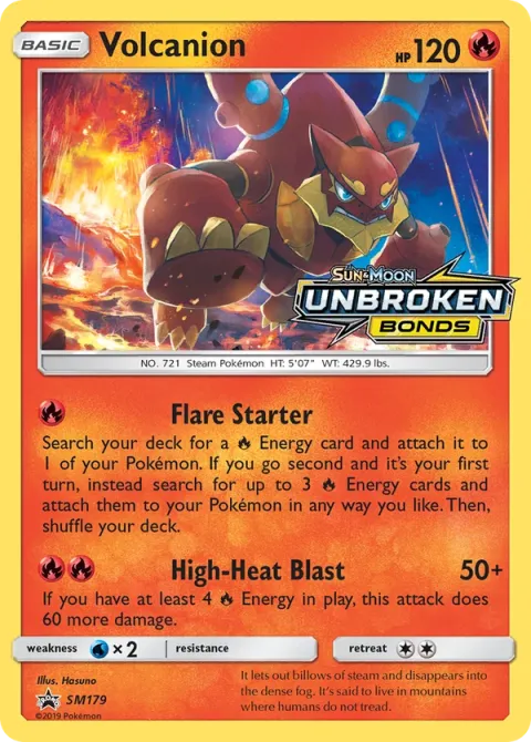 Carte Pokémon Volcanion SM179, extension Promo SM