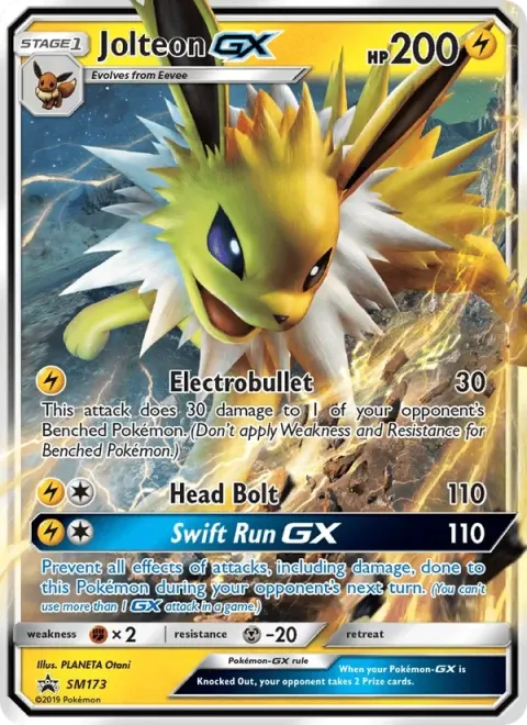Carte Pokémon Voltali GX SM173, extension Promo SM