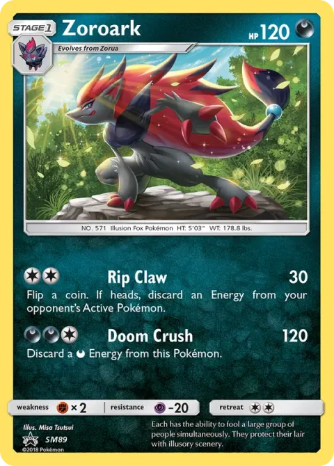 Carte Pokémon Zoroark SM89, extension Promo SM