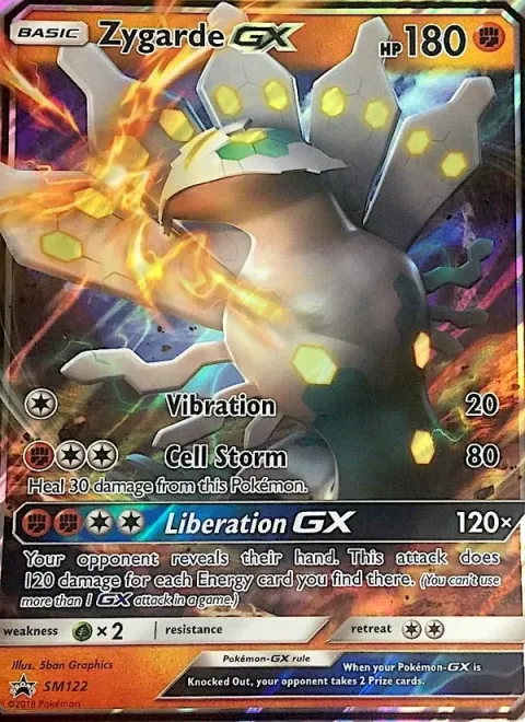 Carte Pokémon Zygarde GX SM122, extension Promo SM