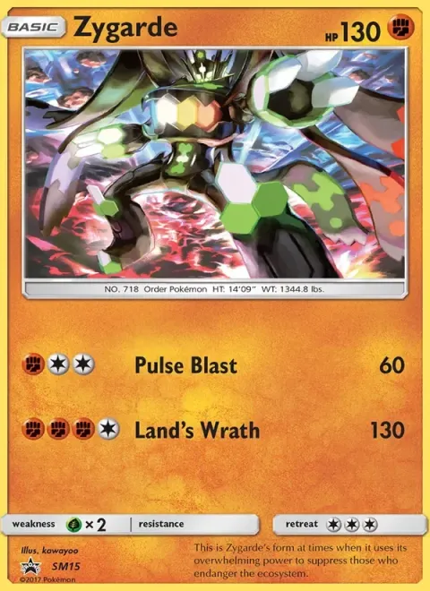 Carte Pokémon Zygarde SM15, extension Promo SM