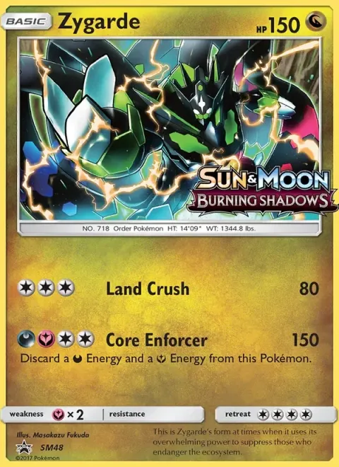 Carte Pokémon Zygarde SM48, extension Promo SM