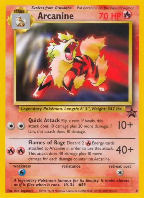 Carte Pokémon Arcanin 6, extension Wizards Black Star Promos