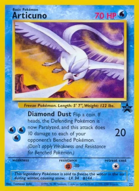 Carte Pokémon Artikodin 22, extension Wizards Black Star Promos