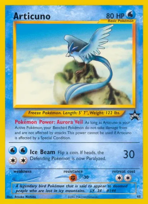 Carte Pokémon Artikodin 48, extension Wizards Black Star Promos