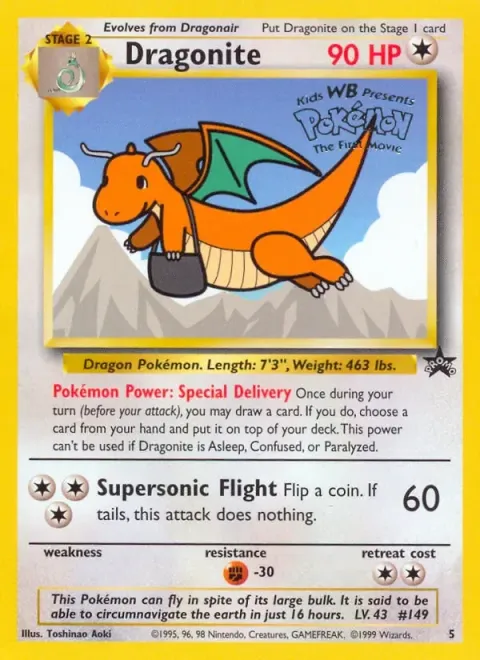 Carte Pokémon Dracolosse 5, extension Wizards Black Star Promos