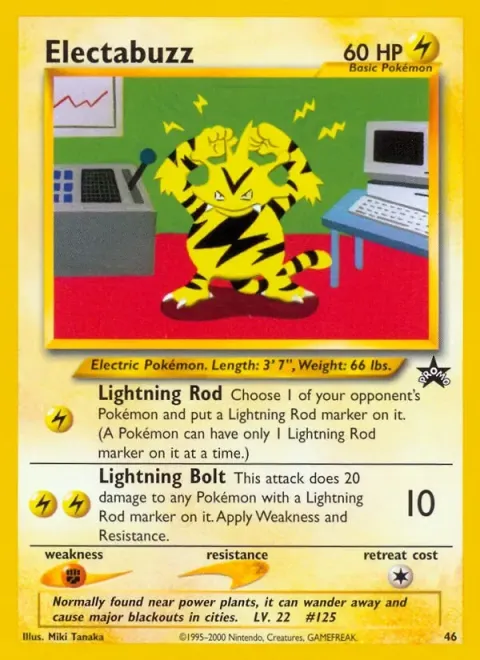 Carte Pokémon Élektek 46, extension Wizards Black Star Promos