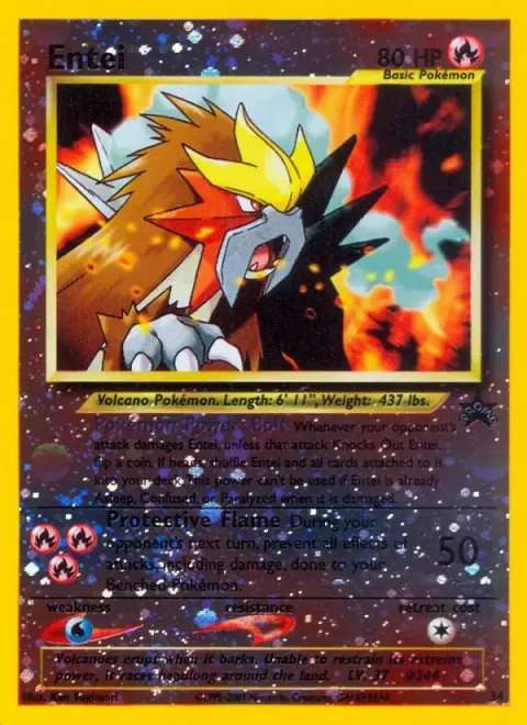 Carte Pokémon Entei 34, extension Wizards Black Star Promos