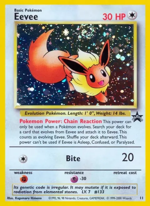 Carte Pokémon Évoli 11, extension Wizards Black Star Promos