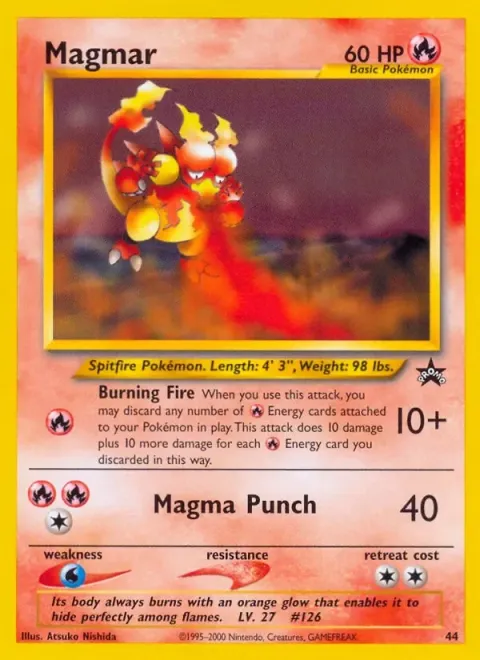 Carte Pokémon Magmar 44, extension Wizards Black Star Promos