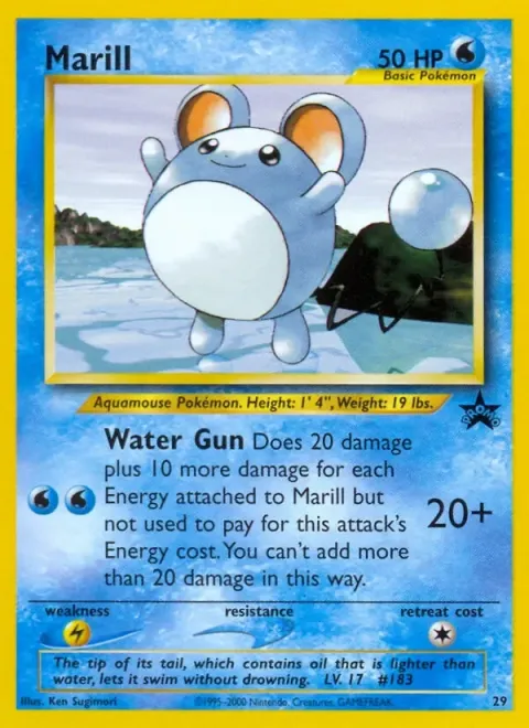 Carte Pokémon Marill 29, extension Wizards Black Star Promos