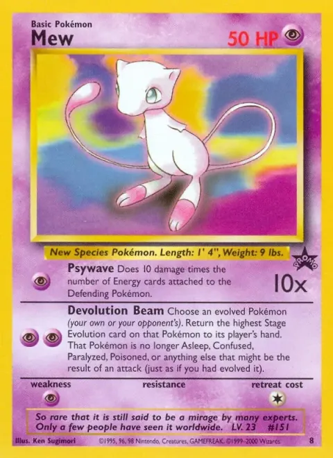 Carte Pokémon Mew 8, extension Wizards Black Star Promos