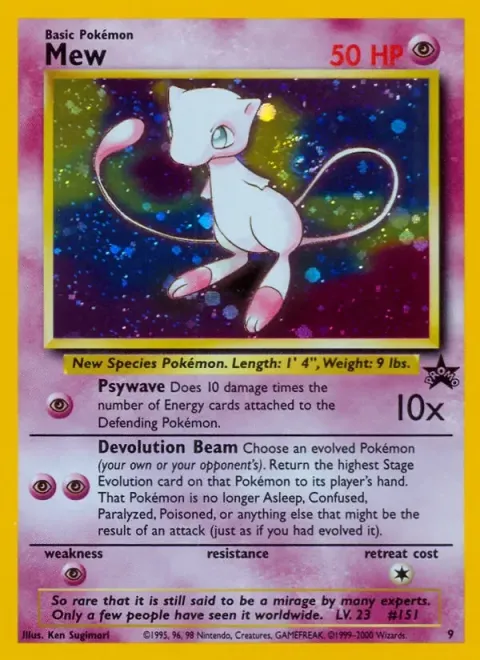 Carte Pokémon Mew 9, extension Wizards Black Star Promos