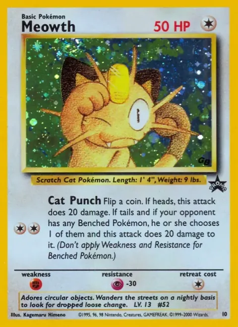 Carte Pokémon Miaouss 10, extension Wizards Black Star Promos