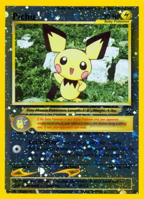 Carte Pokémon Pichu 35, extension Wizards Black Star Promos