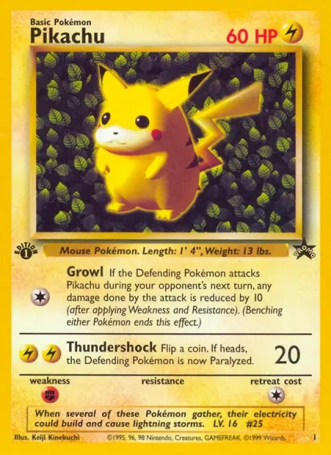 Carte Pokémon Pikachu 1, extension Wizards Black Star Promos