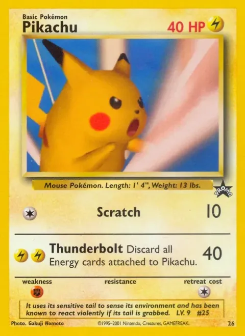Carte Pokémon Pikachu 26, extension Wizards Black Star Promos