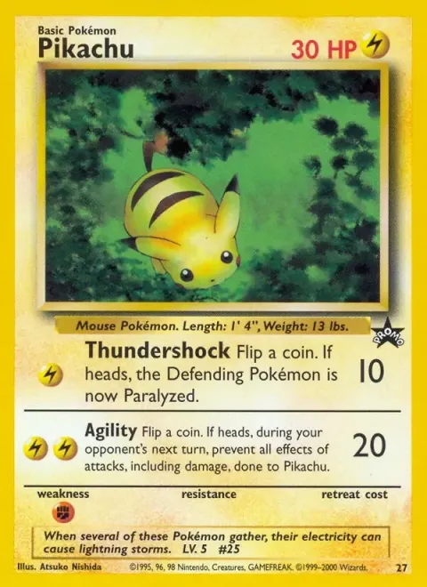 Carte Pokémon Pikachu 27, extension Wizards Black Star Promos