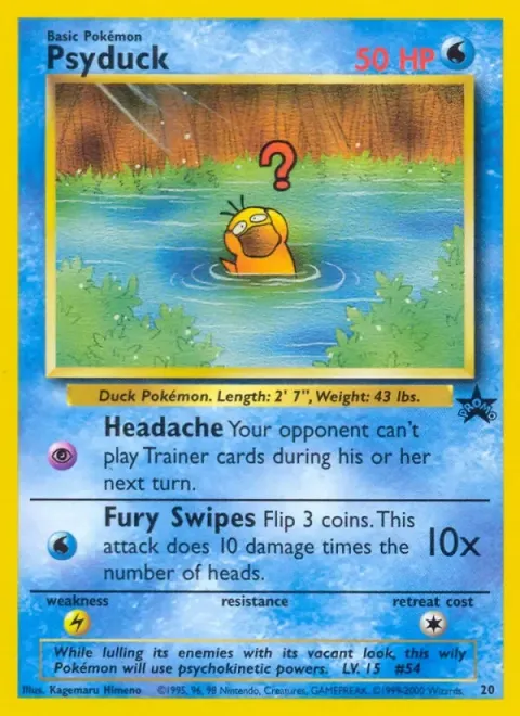 Carte Pokémon Psykokwak 20, extension Wizards Black Star Promos