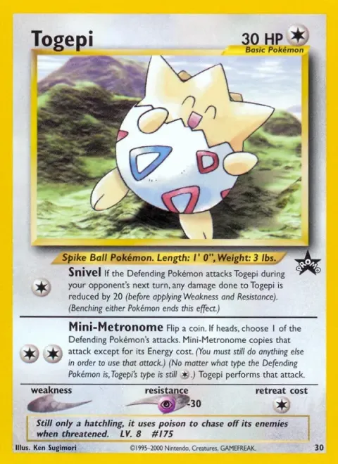 Carte Pokémon Togepi 30, extension Wizards Black Star Promos