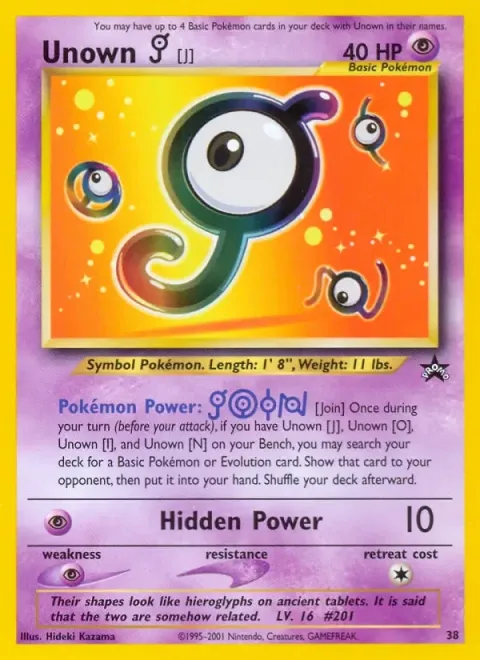 Carte Pokémon Zarbi J 38, extension Wizards Black Star Promos