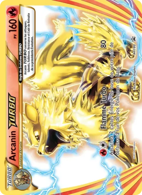 Carte Pokémon Arcanin TURBO XY180, extension Promo XY