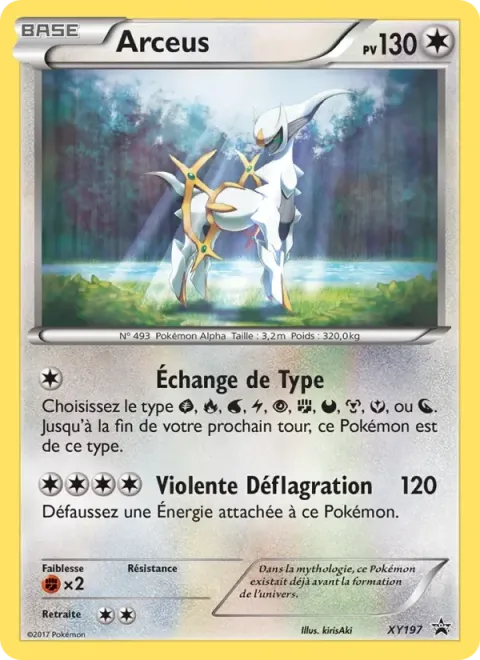 Carte Pokémon Arceus XY197, extension Promo XY