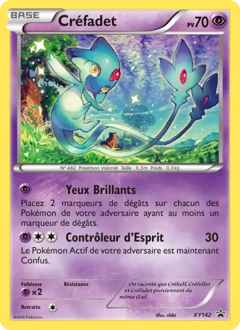 Carte Pokémon Créfadet XY142, extension Promo XY