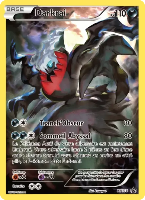 Carte Pokémon Darkrai XY114, extension Promo XY