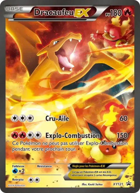 Carte Pokémon Dracaufeu EX XY121, extension Promo XY